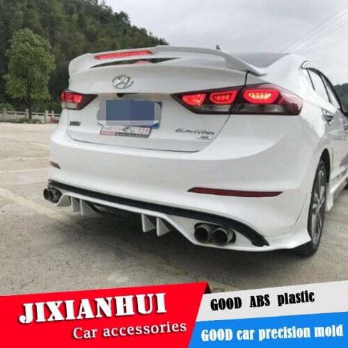 For Hyundai Elantra Spoiler 2016-2018 Elantra Spoiler LED LIGHT ABS plastic Material Car Rear Wing Color Rear Spoiler
