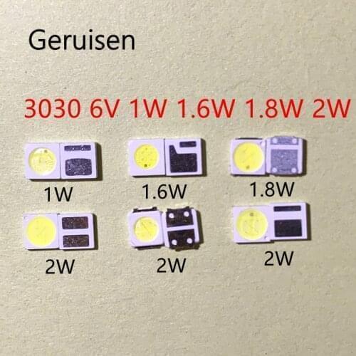 50pcs 3030 Backlight High Power LED DOUBLE CHIPS 1w 1.5W 2w 3V-3.6V 6v lextar JUFEI AOT Cool white PT30A66 TV
