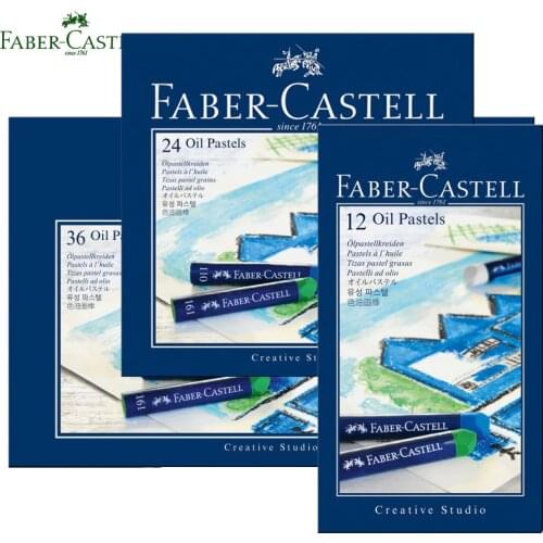 Faber Castell Oil Pastel Crayons Set 12/24/36 Color, Blue Box Nontoxic Studio Soft Crayon For Painting Artist Crayon Paint