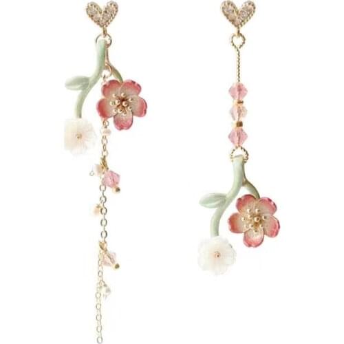 POTCET Korea 2021 Fashion Trend Womens Flowers Tassel Pendant Earrings Retro Simple Earrings Trend 2021 Jewels Free Shipping