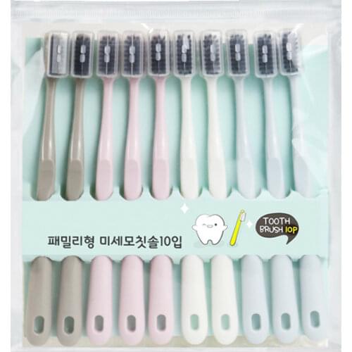 1/10PCS Macaron Toothbrush Clean Adult Bamboo Charcoal Soft Toothbrush Teeth Deep Cleaning Portable Travel Dental Oral Care