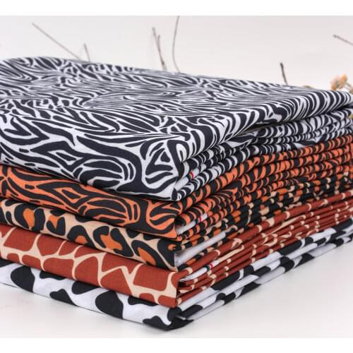 Polyester Cotton Fabrics By The Meter Leopard Zebra Printed Cloth Sheets Dress Bag DIY Sewing Crafts Home Textile 45*145cm 1pc