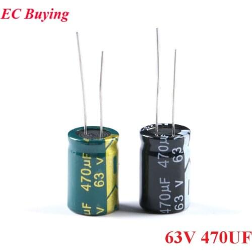 10pcs DIP Electrolytic Capacitor 63V 470UF ± 20% 13*21mm Aluminum Electrolytic Capacitor 13x21mm