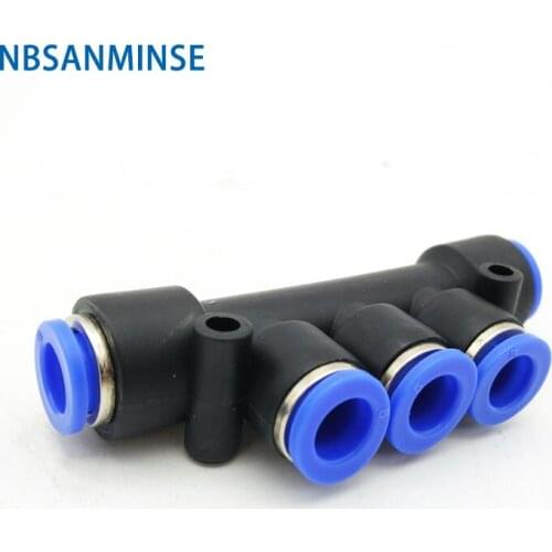 10pcs/lot One Touch Plastic Fitting Tube 5 Way Pneumatic Air Quick Fitting Hose Connector Coupling PK Five Pipe Joint Sanmin