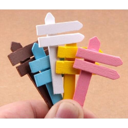 10 pcs Moss succulent green plant micro-landscape DIY accessories wooden small road sign mini direction decoration