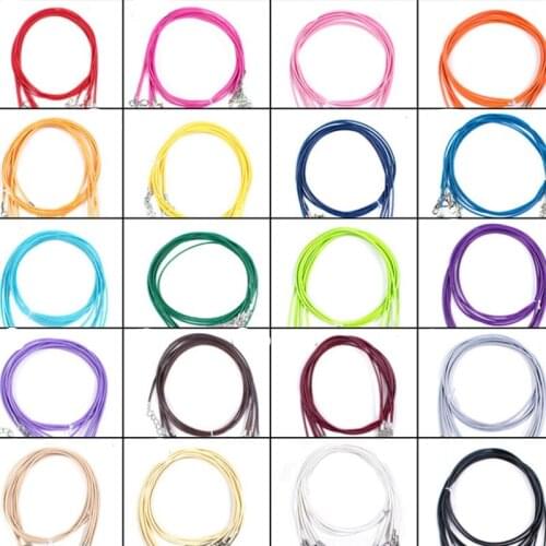 100Pcs/Lot Leather Cord Wax Rope Chain Necklace 50 cm Lobster Clasp DIY Jewelry Accessories for Pendant Wholesale Collares