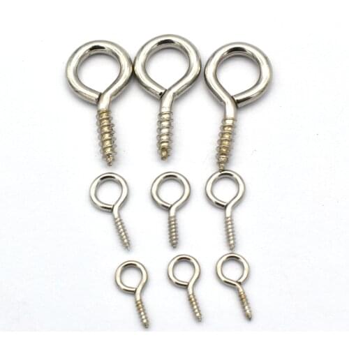 100PCS Small Screw Eye Pins Mini Metal Eye Pins Eye Hook Screw Eyes Pin Hook Ring Connector Eyepins for DIY Accessories