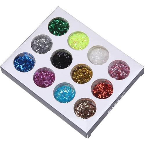 12/18 pots Nail Sequins 3D Hexagon Colorful Nail Flakes Glitter Dazzling Charm Nail Art Decorations For Nails