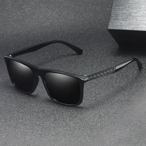 2020 Trendy Rectangle Polarzied Sunglasses For Men Vintage Drivers Polar Black Sun Glasses Quality UV Protection Brand Eyewear