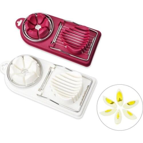 2in1 Creative Egg Tools Egg Divider Plastic Base Stainless Steel Cutting Wire Cutting in slices wedges Egg Slicer Kitchen Gadget