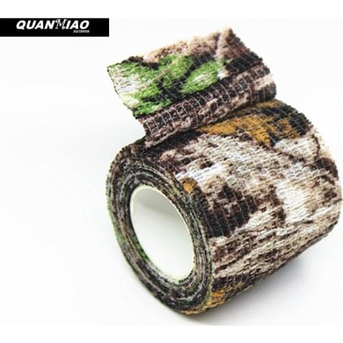 3Pcs/lot Elastic Stealth Tape Hunting Military Camouflage Tape Airsoft Paintball Gun Rifle Shooting Stretch Bandage Camo Tape X3
