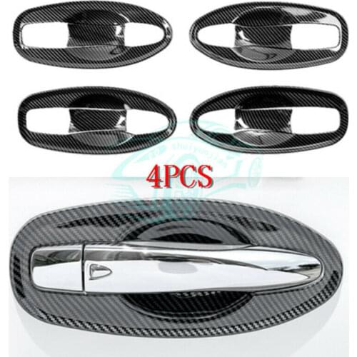 Fit For Nissan Rogue X-Trail 2014-2018 Carbon Fiber style Outer Door Bowl Cover Trim 4PCS