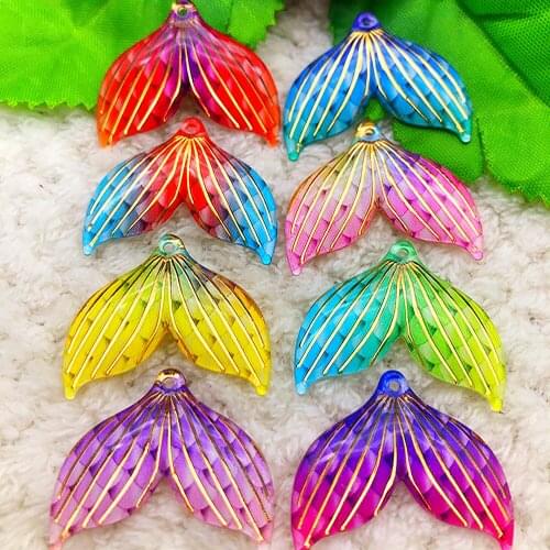 5PCS /lot 25*30mm DIY Jewelry Accessories Mermaid Fish Scales Tail Resin Wedding &Mermaid Exhibition Crafts Accessories