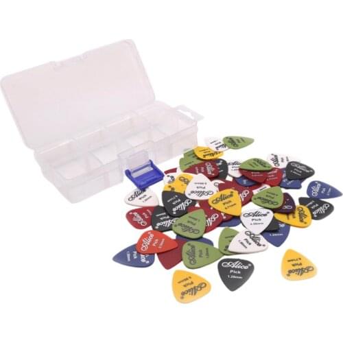 Lots of 60pcs Alice ABS Guitar Picks Anti-Slip Mixed 0.58 0.71 0.81 0.96 1.2 1.5