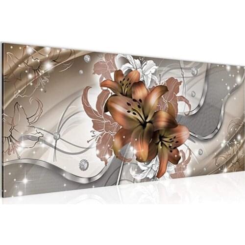 New lilies 5d diy diamond painting complete square/round diamond embroidery flower cross stitch large home top arts rs2040