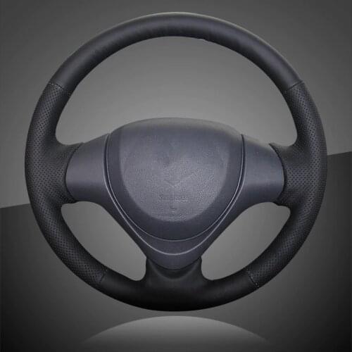 Auto Braid On The Steering Wheel Cover for Suzuki Jimny 2015 Interior Accessories Hand Sewing Car Steering Wheel Covers Styling