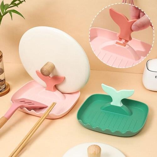 Household Pot Lid Rack Spatula Mat Soup Spoon Tray Kitchen Storage Desk Organizer Cartoon Whale Kitchen Accessories