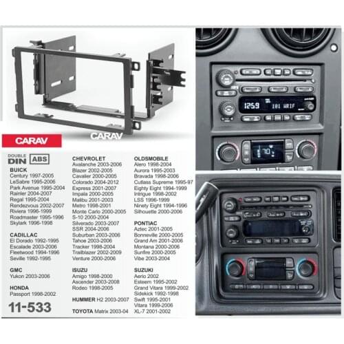 CARAV 11-533 2Din Radio Fascia for BUICK CHEVROLET GMC HONDA HUMMER H2 Stereo Panel Mounting Installation Dash Kit Trim Frame