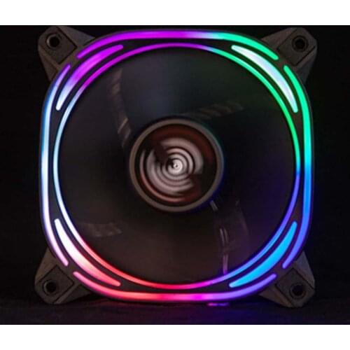 Dropshipping Computer Components Mute 6 Pin 7 Blades RGB LED Lights Computer PC Case Cooling Fan Heatsink Cooler Cooling Fan