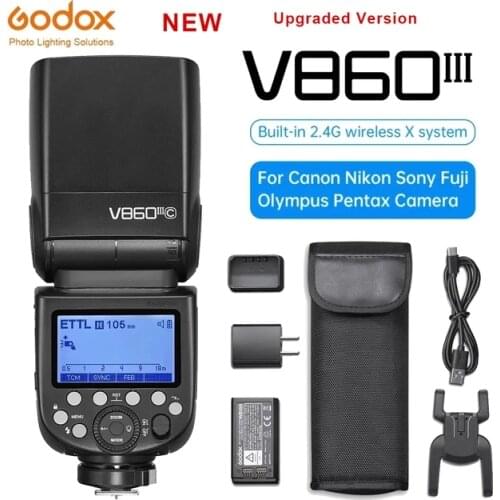 Godox V860II flash speedlite for Canon Nikon DSLR cameras1.5s recycle time & 650 Full Power Pops with 2000mAh Li-ion Battery