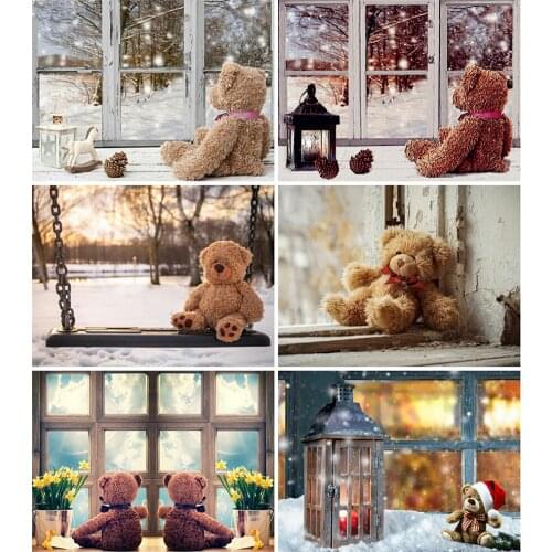 HUACAN Cartoon Diamond Painting Full Square Round Bear Embroidery Decoration For Home Picture Handcraft Mosaic Art Kit Gift