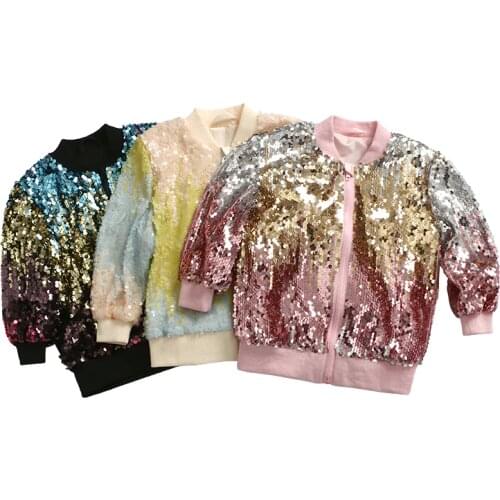 Kaiya Angle Spring Fall Sequin Jackets New Fashion Trending Boutique Baby Clothes Kids clothing wholesale
