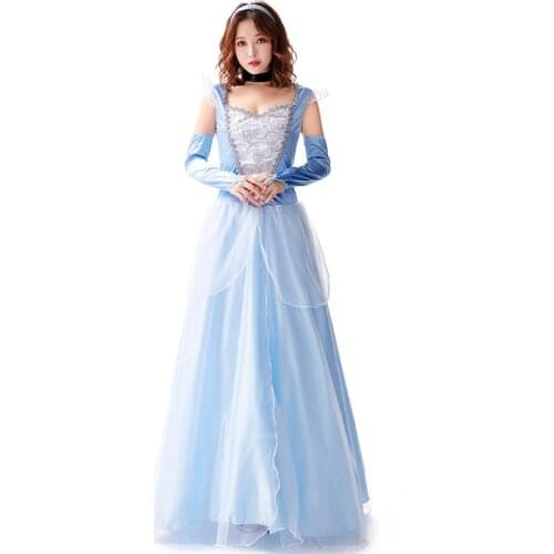 Halloween Carnival Party Cinderella Costume Masquerade Fantasia Princess Cosplay Dress