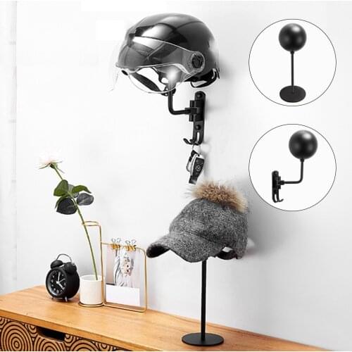 Space Aluminum Vintage Wall Mounted Helmet Stand Wig Hat Holder For Coats Key wall-mounted