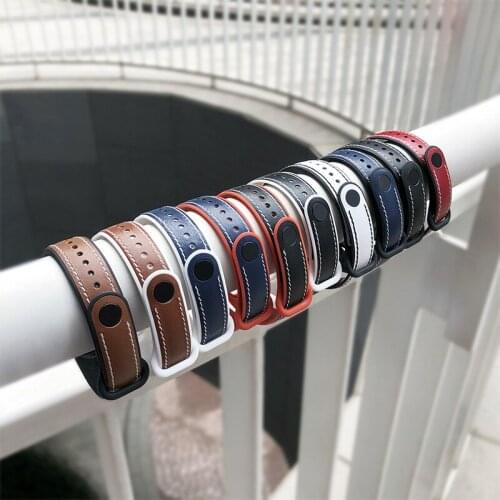 Handmade Leather Smart Band Bracelet For Xiaomi Mi Band 6 Strap MiBand 6 Bracelet Wrist Strap Miband Wriststrap For M6