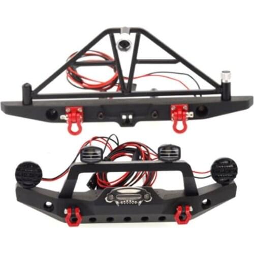Metal Front Bumper Led Light Rear Bumper Frame Parts For 1/10 RC Crawler Car Traxxas TRX4 D90 D110 Defender Axial SCX10 90046