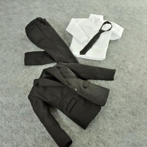 ZY Toys 4pcs 1/6 Mens Black Color Fashion Clothes Suit Full Set Fit 12'' Male Action Figure Body