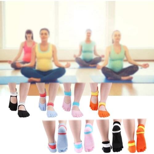 Women motion Socks Five Fingers Toe Non-Slip Fitness Socks Ankle Back For motion Gym Sports Cotton Socks
