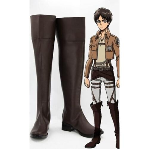 Attack on Titan Shingeki no Kyojin Eren Jager Cosplay Shoes Boots Custom Made Euro/US Size