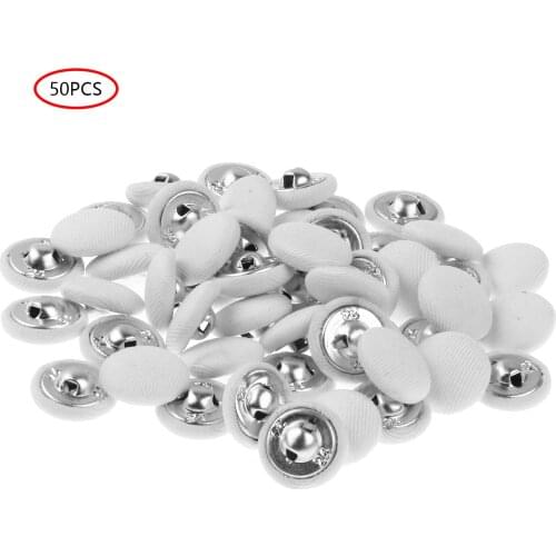 Solid Fabric Covered Cloth Buttons Round Wrapped Metal Shank Buttons Buckles for Suits Windbreaker Coat Blouses Diy Accessories