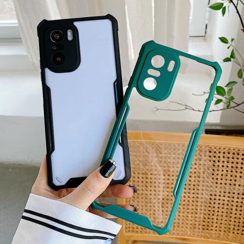 Transparent Shell Colorful Shockpoof Phone Case For Xiaomi Poco X3 Redmi Note 9 Pro 10T Lite Original Soft Protective Back Cover