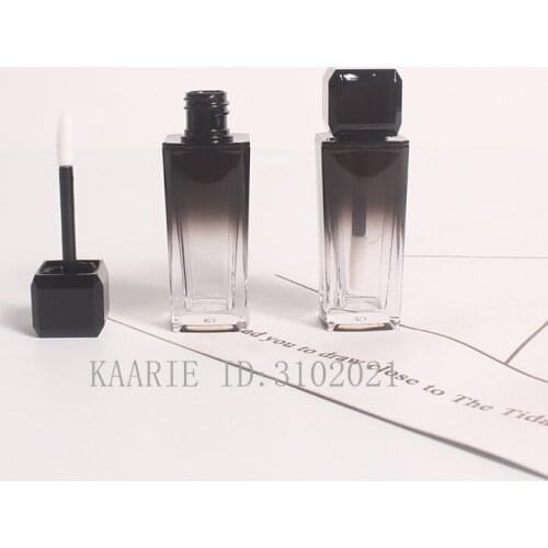 10/30/50pcs 10ml Empty Black Gradient Square Lipgloss Tube,DIY Portable Makeup Lip Glaze Tube,Beauty Cosmetic Container Homemade