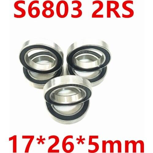 Rolamentos Hub Shaft Rubber Sealed 440C GCR15 6803 RS AXK Hybrid Ceramic Ball Bearings S6803 6803 2rs 17*26*5mm Si3n4 Bike Part