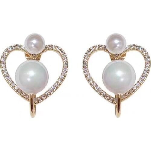 Bridal Heart 925 Sterling Silver Earrings Findings Base Mountings Jewelry Parts Accessories for Pearls Beads Agate Jade Crystal