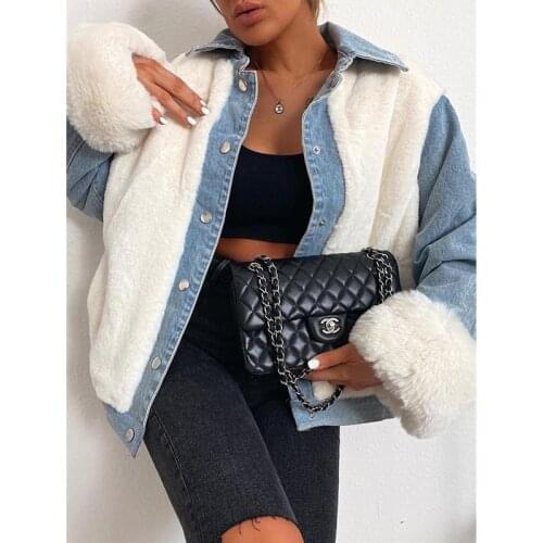 Kayotuas Women Jacket Winter White Faux Fur Coat Casual Warm Soft Single Breasted Fur Plush Overcoat Pocket Female Outwear