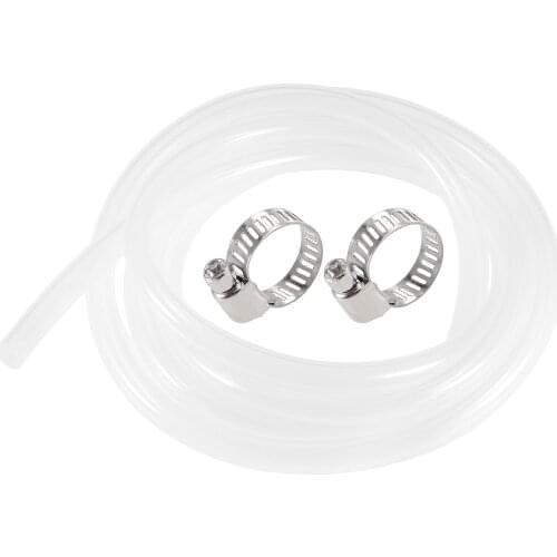 Uxcell Silicone Tubing 8mm ID 12mm OD 10ft Silicone Rubber Tube Air Hose Water Pipe Clear with Clamps