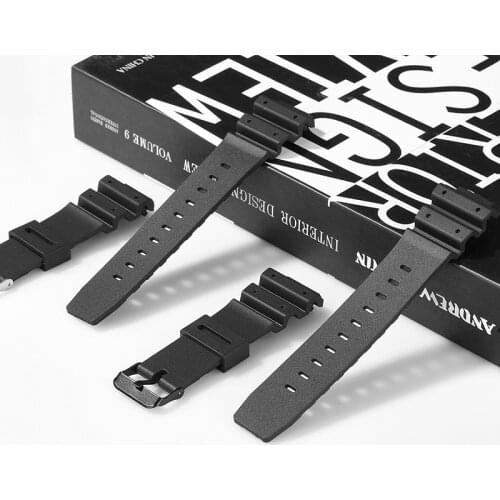 Silicone strap For DW9052 small square watch male cool black replacement watch strap