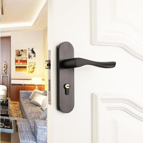 Modern door lock indoor single tongue door lock bathroom bedroom wooden door handle lock hardware accessories bathroom door
