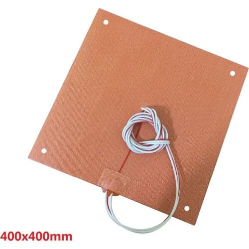 USA Material CR10 S4 Silicone Heater Pad 400x400mm 120v 1000w for 3D Printer Bed w/Screw Holes, Adhesive Backing + 100k