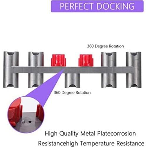 587D Storage Bracket Rack Compatible with V7 V8 V10 V11 Dok Vacuum Cleaner, 9-hole Mount Holder 360° Rotatable Adapters