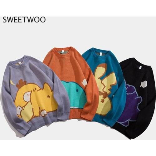 Sweater Men and Women Streetwear Harajuku Hip-Hop Cartoon Fashion Anime Pullover Women O-Neck Oversized Casual Couple Sweater