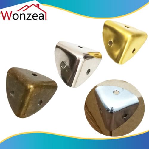 12pcs/Lot Iron Antique Jewelry Wine Gift Box Wooden Case Box Corner Brackets Protector Guard Bronze Decorative