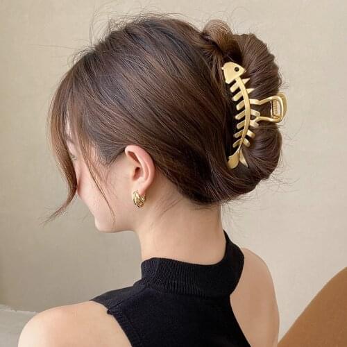 1 pc Fashion Funny Fish Bones Big Size Women Girls Headwear Hair Claws Arcylic Korean Style Elegant Hair Clip Hair Accessories