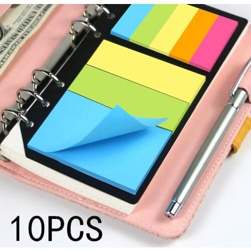 10pc B5 A5 A6 Sticky Notes Planner Schedule 6 Holes Binder Dairy Memo Divider Sticker for Loose Notebook Colored Paper Alien OPP