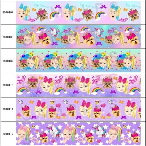 10yards Cartoon JOJO Girl Style Printed Grosgrain Ribbon DIY Materials
