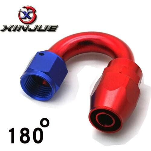 180 degree AN4- AN12 Hose End Fitting Aluminum oil cooler hoseFuel Adaptor Swivel Reusable fitting